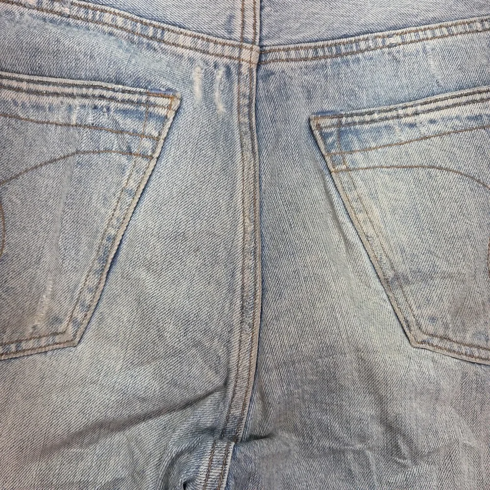 Calvin Klein‎ Selvedge Jeans Mens Blue Light Dirty Wash Straight Leg Fits 34x32
